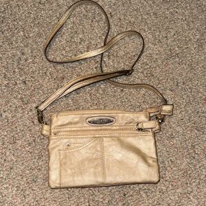Rosetti Metallic Tan Crossbody Bag